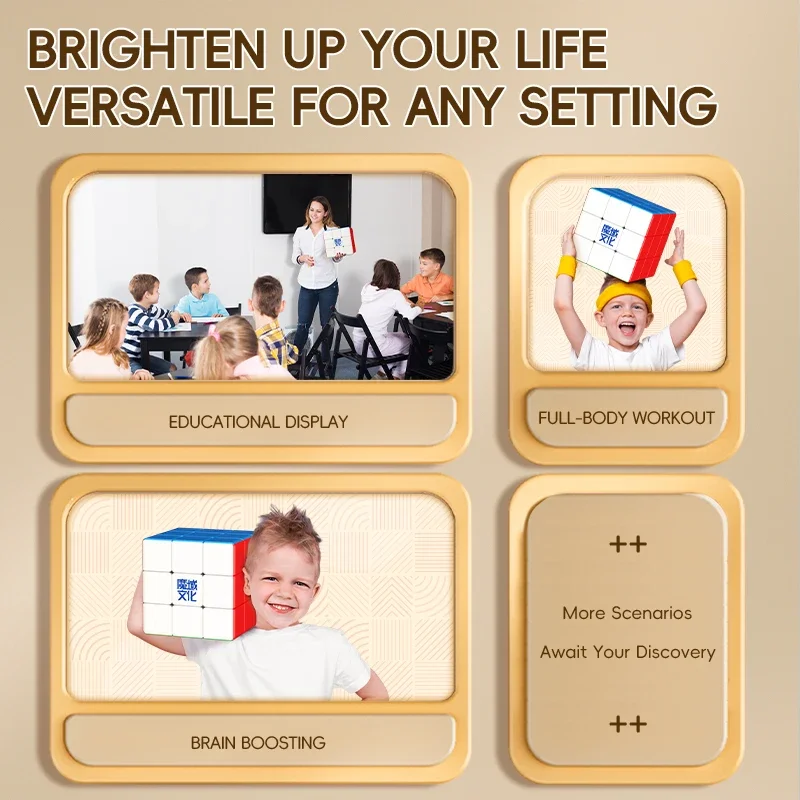 [CubeFun]MoYu 18 سنتيمتر اللياقة البدنية ماجيك سبيد كيوب 3x3 ستيكيرليس حجم كبير المهنية ألعاب تعليمية كبيرة للأطفال