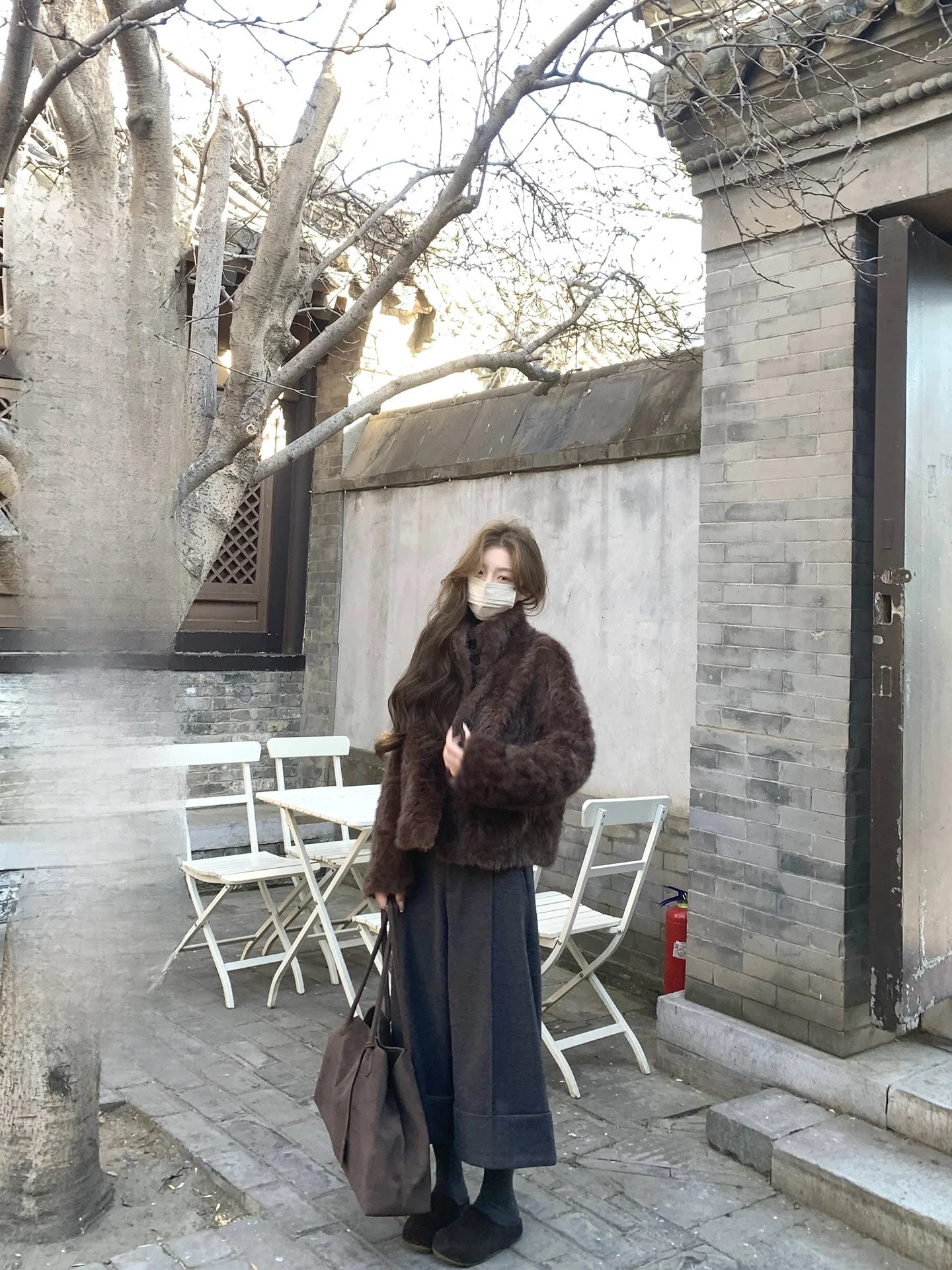 

Eco-Friendly Faux Fur ort Jaet Women's Plu Stand Collar Winter New Sle XXIIUU Woolen Korean Sle Slim Fit Coat