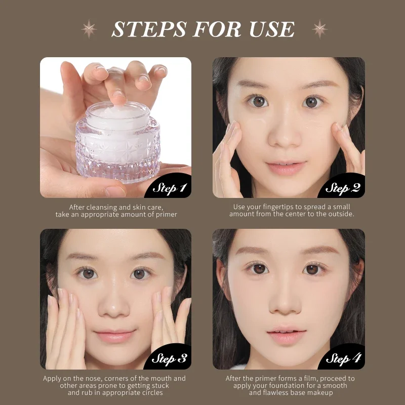 Flower Knows Little Angel Series 50g Dewy Hydrating Primer Moisturizing Pre Cream Oil Control Makeup Holding AntiClogging Powder