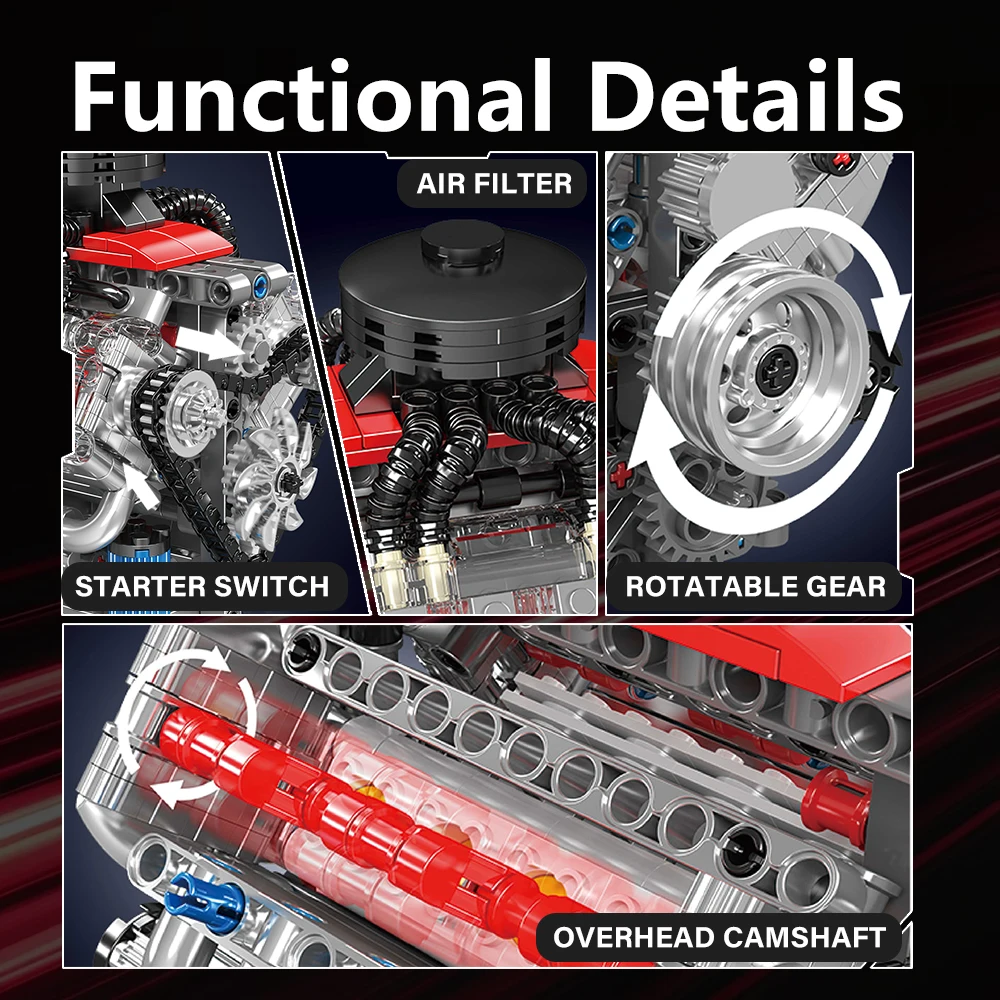 Motorbaugruppenmodell-Set, Motormodell, Supercar-Modell, elektrisch angetrieben, Getriebe betätigen Modell-Sammlerstücke