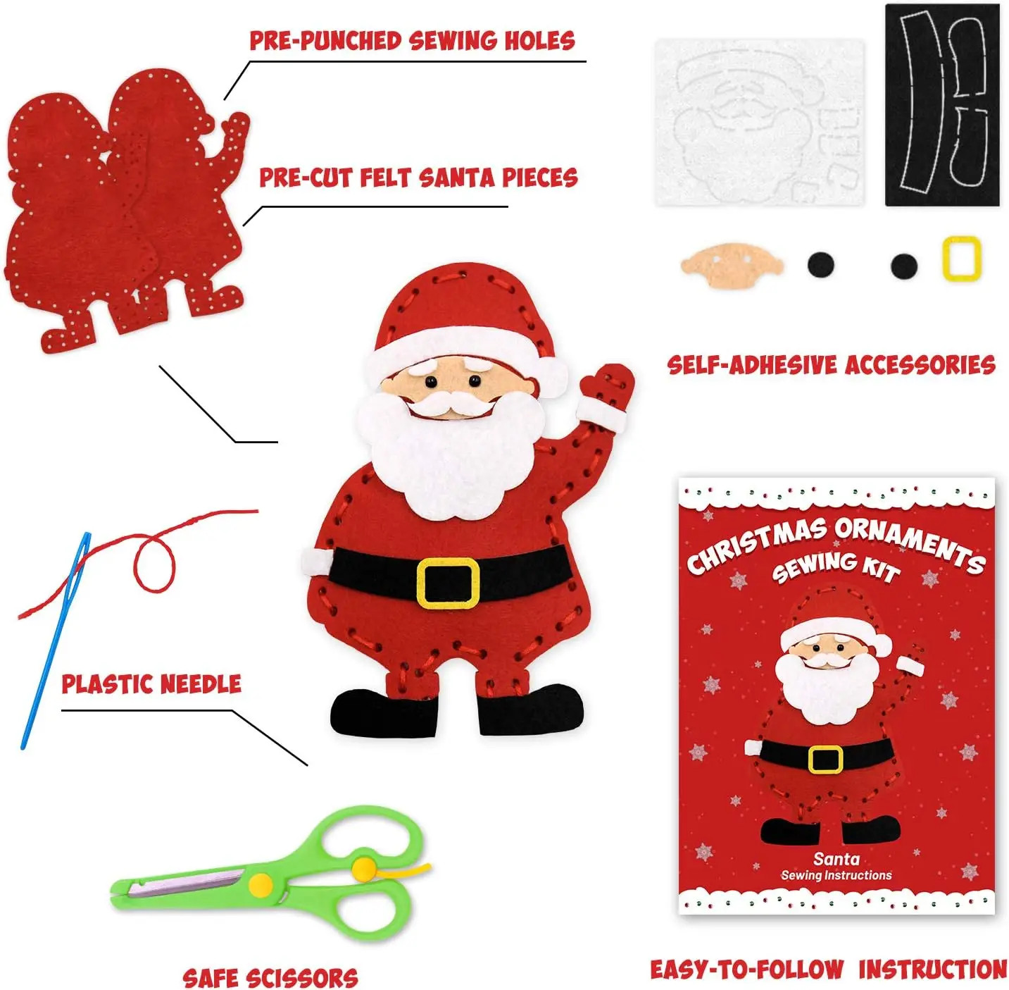 Dinosaurier Nähen Bastelset DIY Kinder Basteln Nähen Set Pädagogische Anfänger Nähen Gefüllte Weihnachten Nähen Bastelset Filz Ornamente – Detail 3