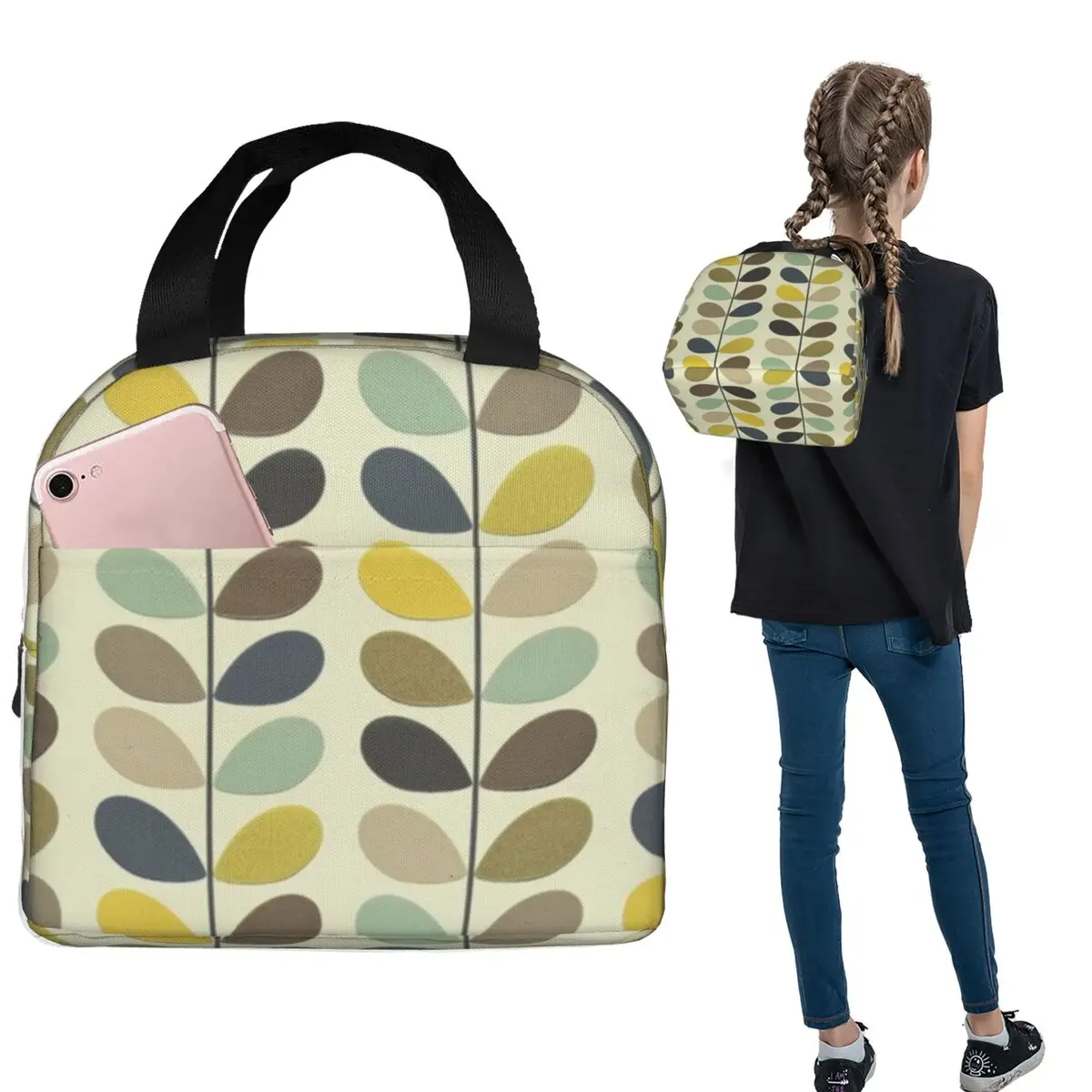 Orla Kiely Multistem Insulated Lunch Bag for Women Kids Portable Food Boxes Thermal Lunch Box Tote