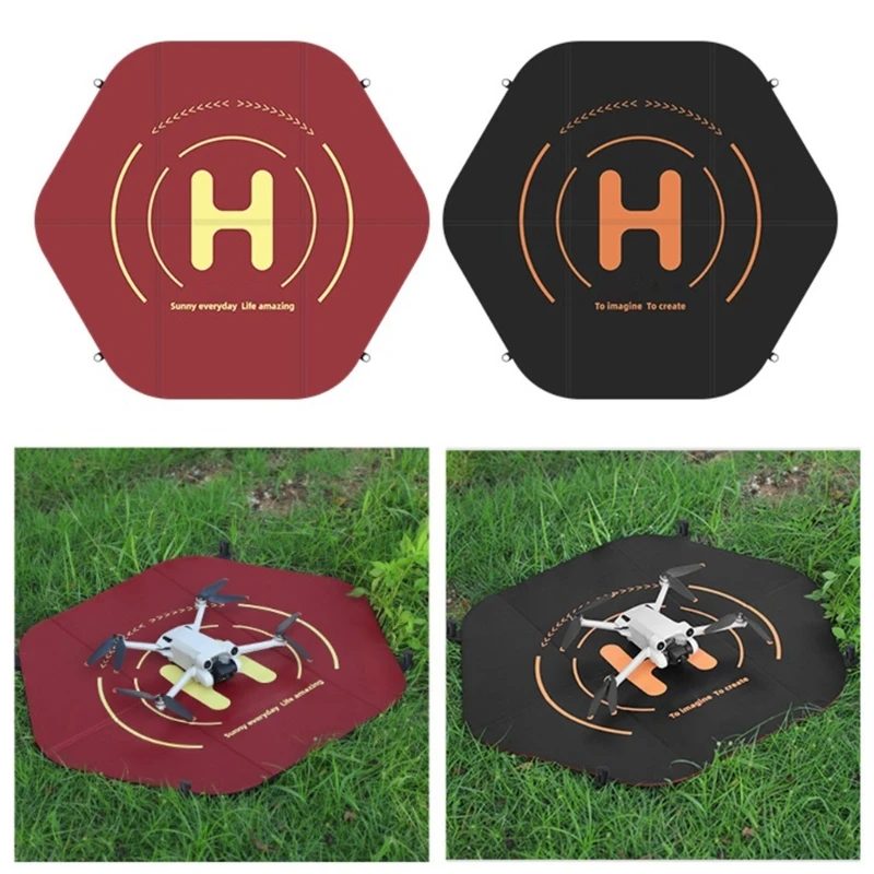 Foldable Hel Drones Landing Pad with Ground Nails & Storage for Avata Air 2S/2 Mavic3