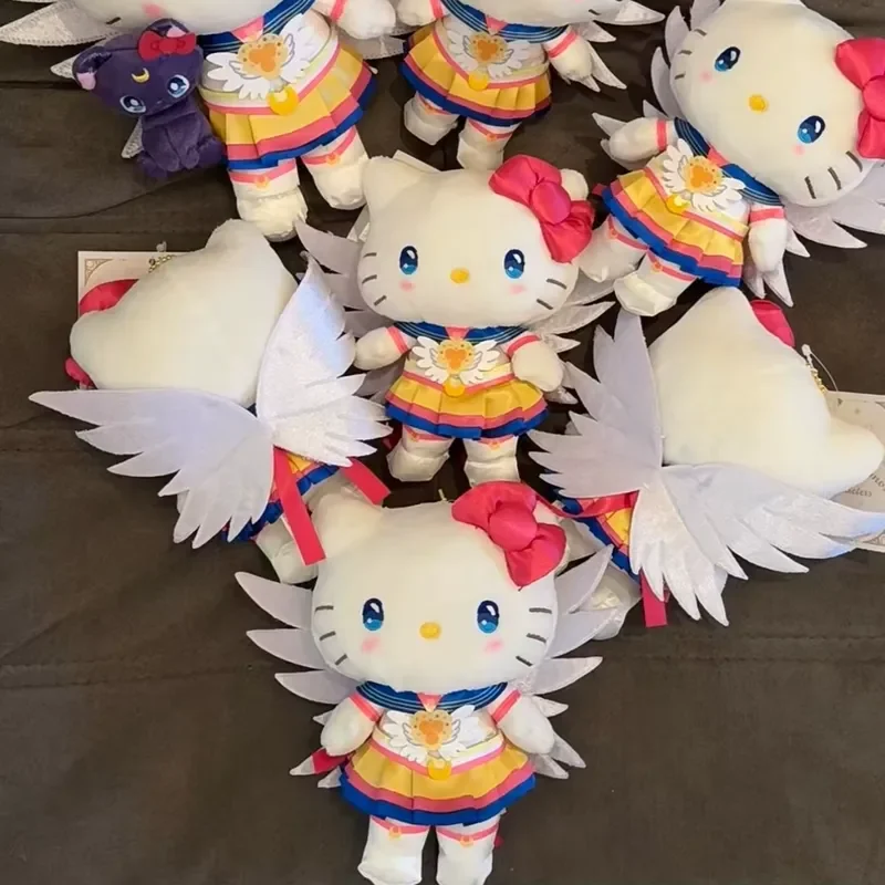 

Vintage Sanrios Hello Kitty Sailor Moon Cosplay Plush Toy Keychain Sweet Kitten Stuffed Doll Decoration Bag Charm Girly Gifts