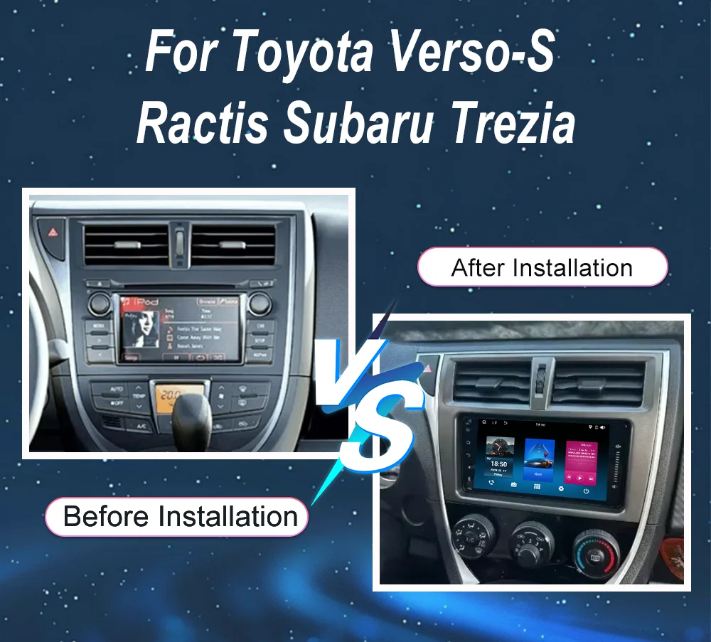 7 Inch For Toyota Verso-S Ractis Subaru Trezia Car Multimedia Player GPS Navigation High-Performance CPUTouch Screen Carplay 4G