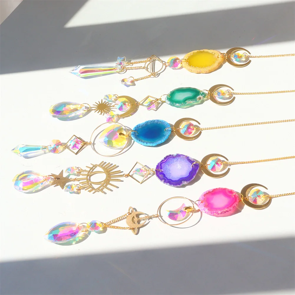 SAFEY-Attrape-Soleil en Clip Arc-en-Ciel, Accessoire de Décoration pour Fenêtre de Maison, Rideau, Lustre, Prisme