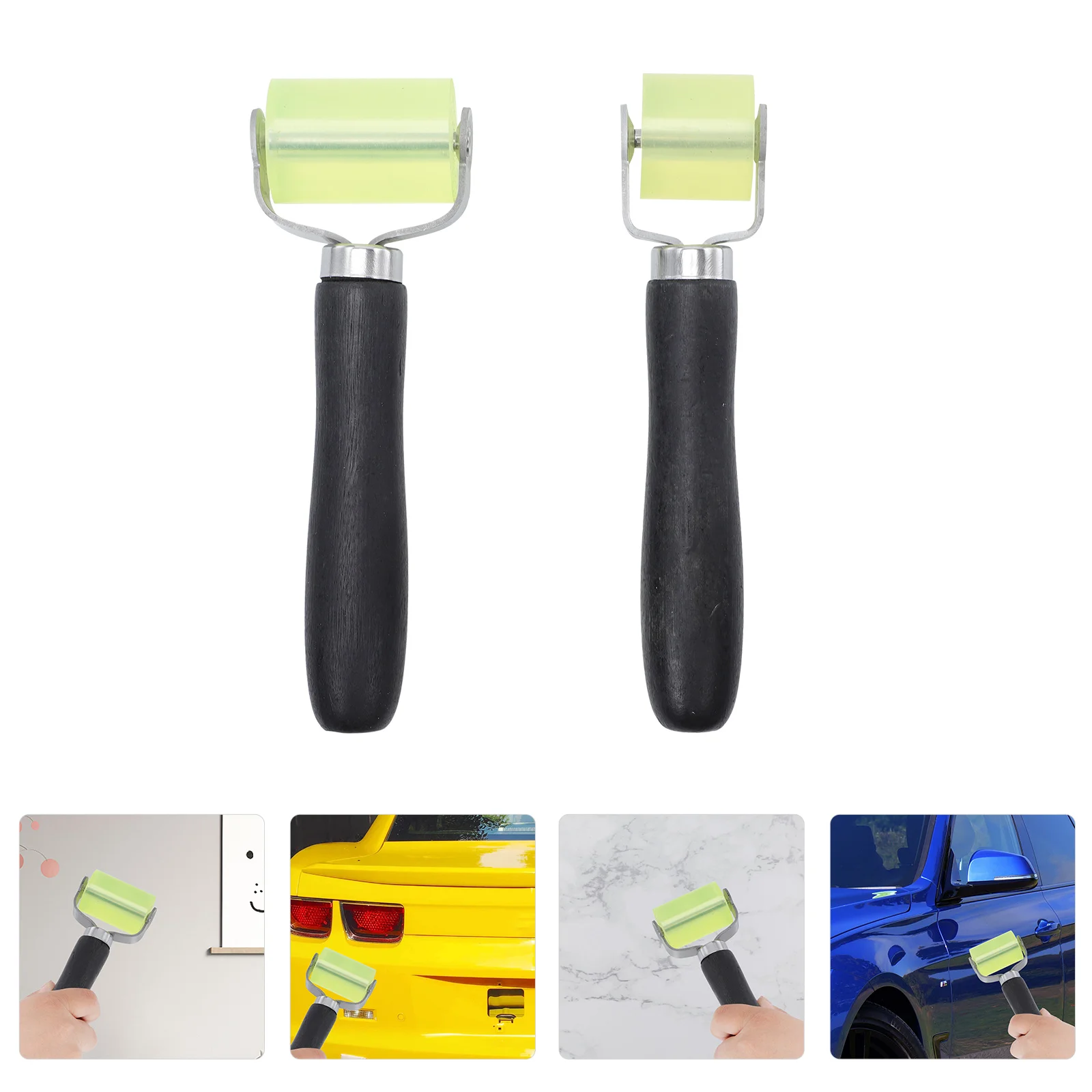 

2 Pcs Flattening Roller Car Beauty Tool Construction Sticker Pressure Wallpaper for