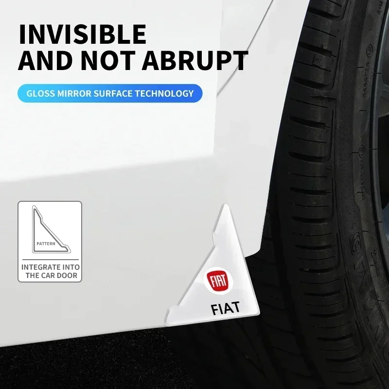 2Pcs Car Door Corner Protector Stickers Decoration For FIAT Abarth 500 Panda Bravo Punto Tipo Linea Ducato Freemont Accessories