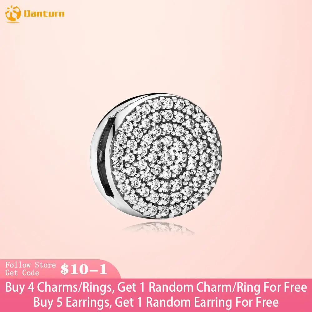 Danturn New 925 Sterling Silver Beads Silver Dazzling Elegance Clip Charms fit Original Reflexion Bracelet Women Jewelry Making