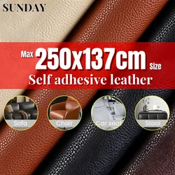 Large Size Self Adhesive Leather for Car Interior Repair Patches PVC Leather Fabric Sticker Sofa Home Refurbishment Leathercraft