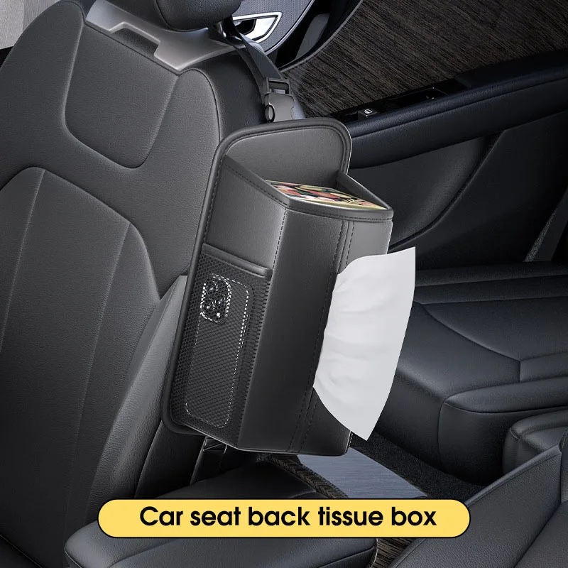 TazerApex Leder-Autositz-Seiten-Aufbewahrungstasche, Hängender Auto-Innenraum-Sitz-Organizer, Taschentuchhalter, Getränkehalter, Netz-Aufbewahrungstasche