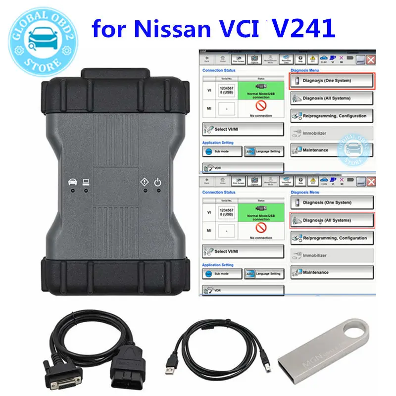 WIFI for NISSAN VCI V241 OBD2 Support for Nissan Can Line after 2005 year OBD2 Diagnostic Tool with Consult III Plus Ver.226.50