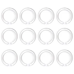 WKOUD 12pcs Clear Nose Studs Small Rings Retainer Surgery Flexible Bone Shaped Nose Stud Screw Plastic Nostril Piercing Retainer