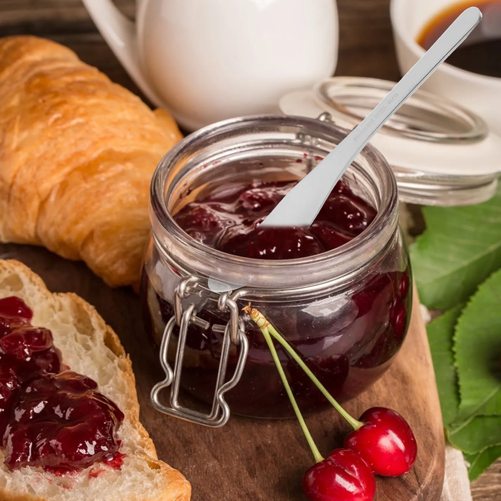 Multipurpose Stainless Steel Tasting Spoon for Coffee Tea Sugar Spices Jam Stirring Compact Dessert Fruit Spoon Kitchen