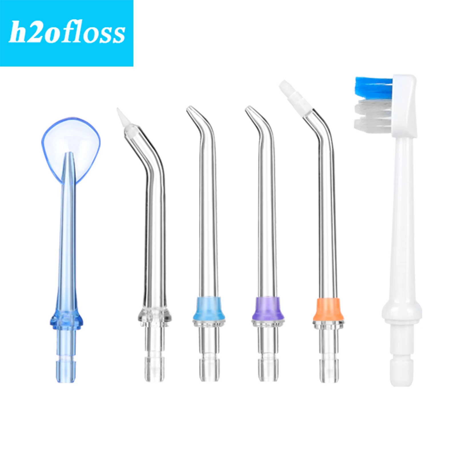 Boquillas de repuesto de puntas de chorro originales h2ofloss para accesorios de irrigador bucal de hilo Dental h2ofloss