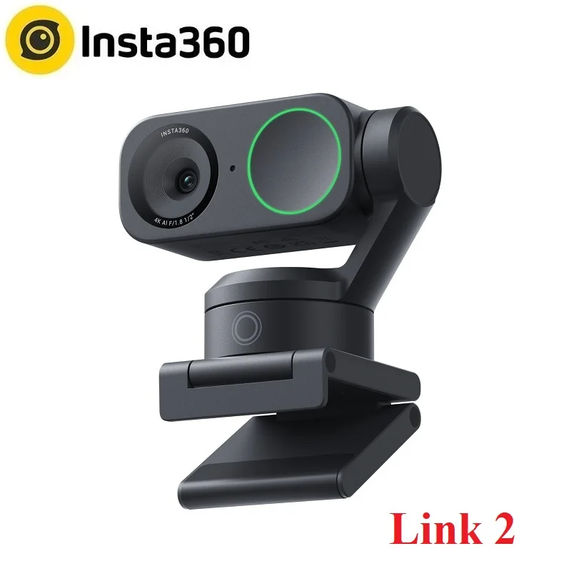 Insta360 Link 2 Webcam AI Tracking Gesture Control with Noise-Canceling Microphones Camera for Teleconference Live game