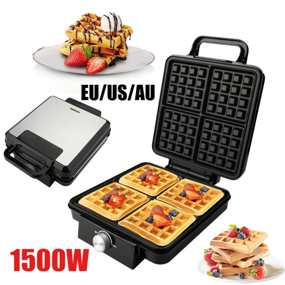 

4-квадратная бельгийская вафельница, большой кухонный прибор, 4 пушистых вафель, отличная сковорода для семейного праздника, завтрака или рождественского подарка