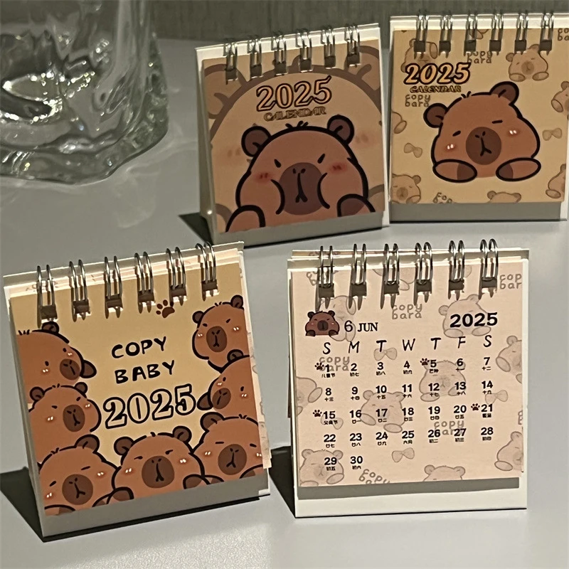 2025-new-cute-cartoon-capybara-mini-desk-calendar-desktop-calendar-small-ornaments-decoration-christmas-gift