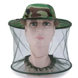 Gorra repelente de mosquitos, sombrero de apicultura, sombrero de camuflaje, velo para pesca al aire libre, sombrero de malla para insectos, sombrero de red antiabejas