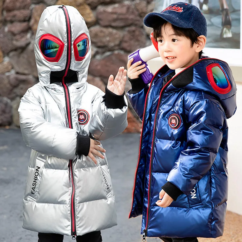 

Children's down jacket boy's medium and long 2022 new foreign style boy little baby children's clothing thickened coat windproof