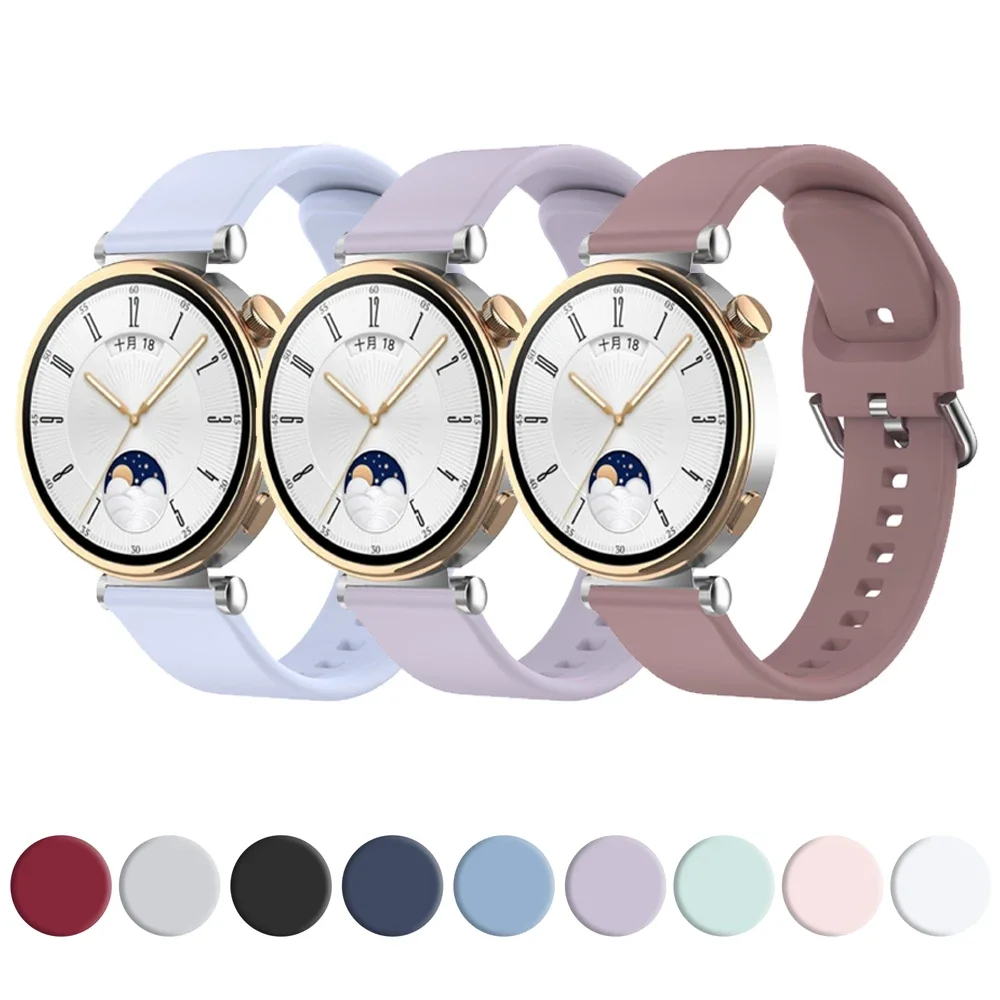 18 مللي متر لينة سيليكون حزام لهواوي Gt4 41 مللي متر الفرقة الرياضة تشغيل سوار لهواوي Gt4 41 مللي متر حزام الساعات اكسسوارات