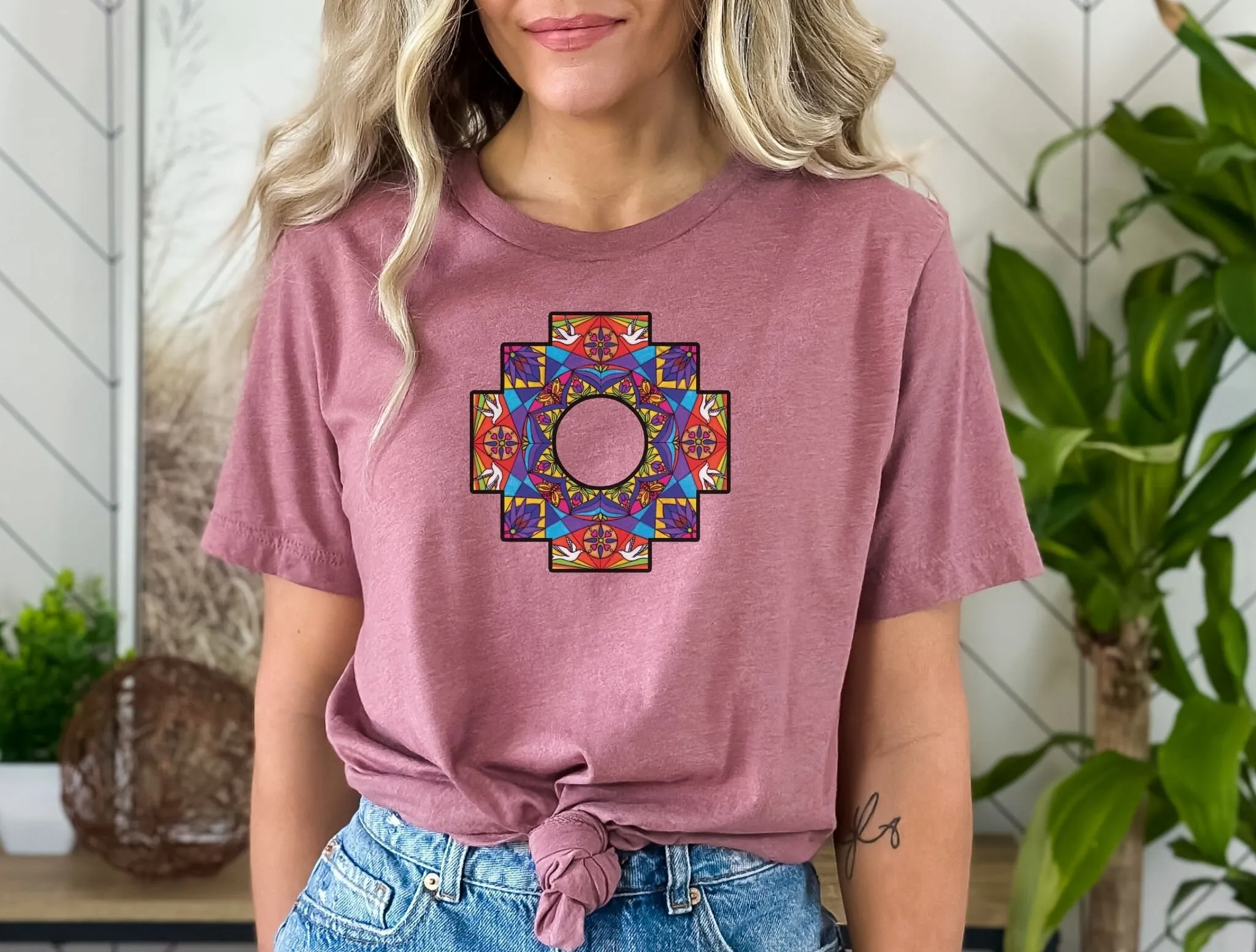 Chakana T Shirt Andean Cross Incan Sacred Geometry Metaphysical Yoga Shaman