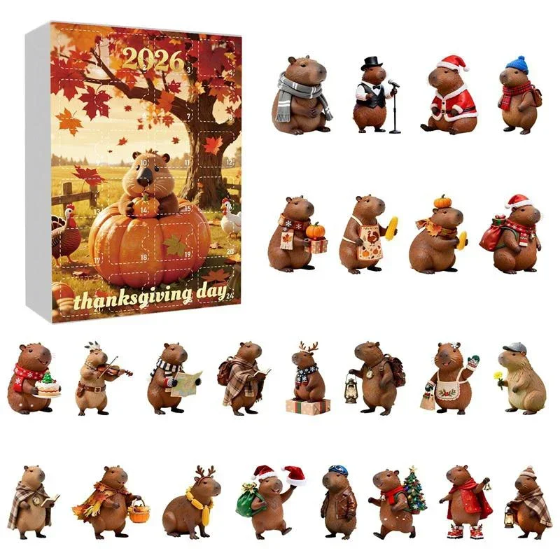Acryl-Anhänger Weihnachtsbaumschmuck Weihnachtsdekoration Geschenk Capybara Weihnachts-Adventskalender 24-Tage-Countdown-Kalender 2D – Detail 7