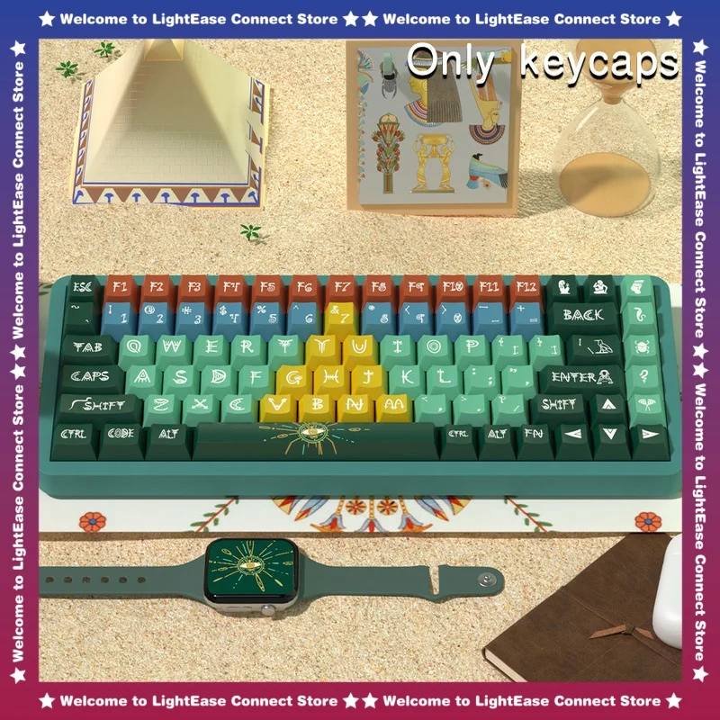 

Pyramid Pharaoh Vintage Key Cap 138/158 Key Minimalist Style Original Factory Height Pbt Material Supports Thermal Sublimation