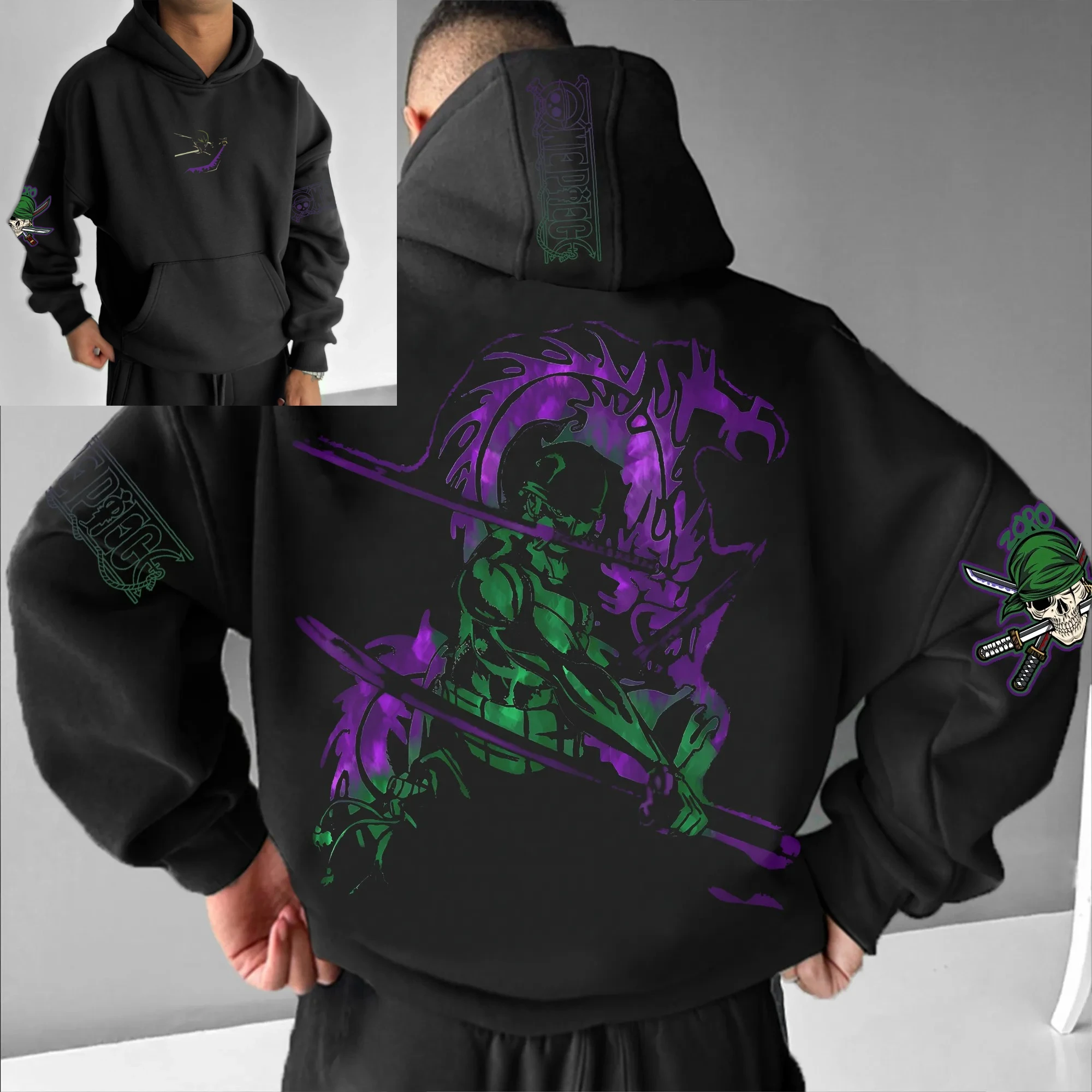 

Цельная толстовка с рисунком аниме для мужчин и женщин, весна-осень 2024, уличная одежда, повседневная толстовка, одежда унисекс, Луффи Зоро, дизайн Нами