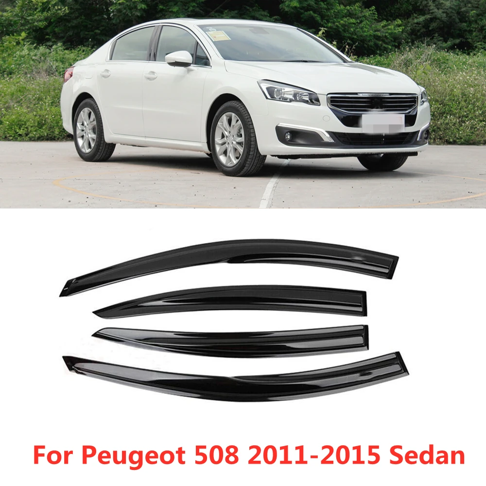 

Window Visors Rain Guard Side Vent Deflector Weathershield Moulding Trim For Peugeot 508 Sedan 2011-2015 Cars Accessories