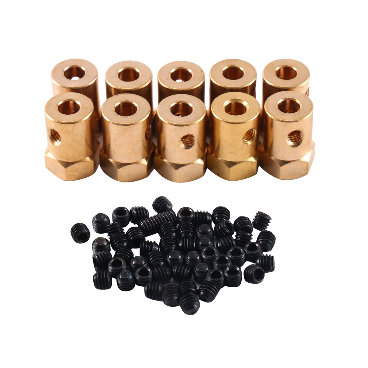 10Pcs Hexagonal Coupling DIY Intelligent Trolley Wheel Tire Connector DC Deceleration Motor for Model Robot