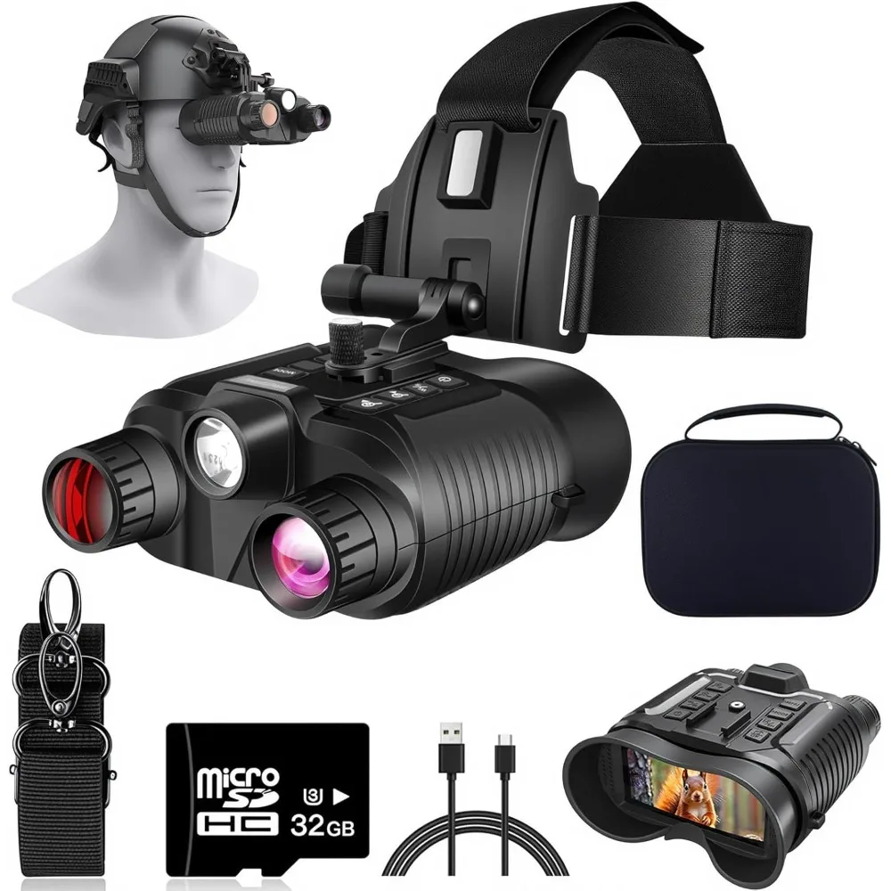 Night Vision Lens Wear - 4K night vision binoculars, save video and 36M photos, for helmet, long range infrared
