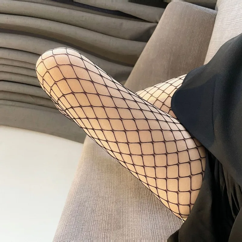 Sexy Women's Long Leg Stockings with Sexy Hollow Bottom Fishing Net Socks, Versatile Pantyhose, Mesh Nylon Tight Fitting