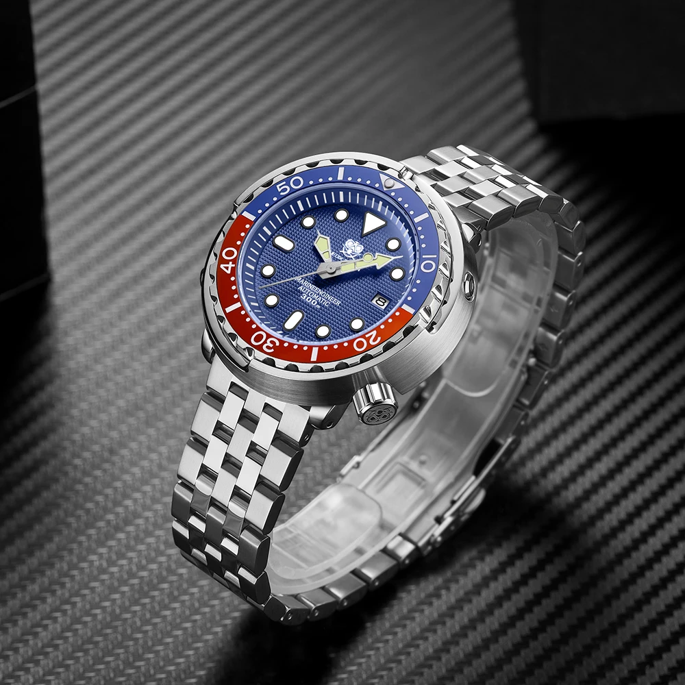 TUEDIX Tuna NH35 Watch for Men Blue Steel Mechancial Wristwatch Waterproof Diver Luxury Montre Homme Luminous Hand Sapphire