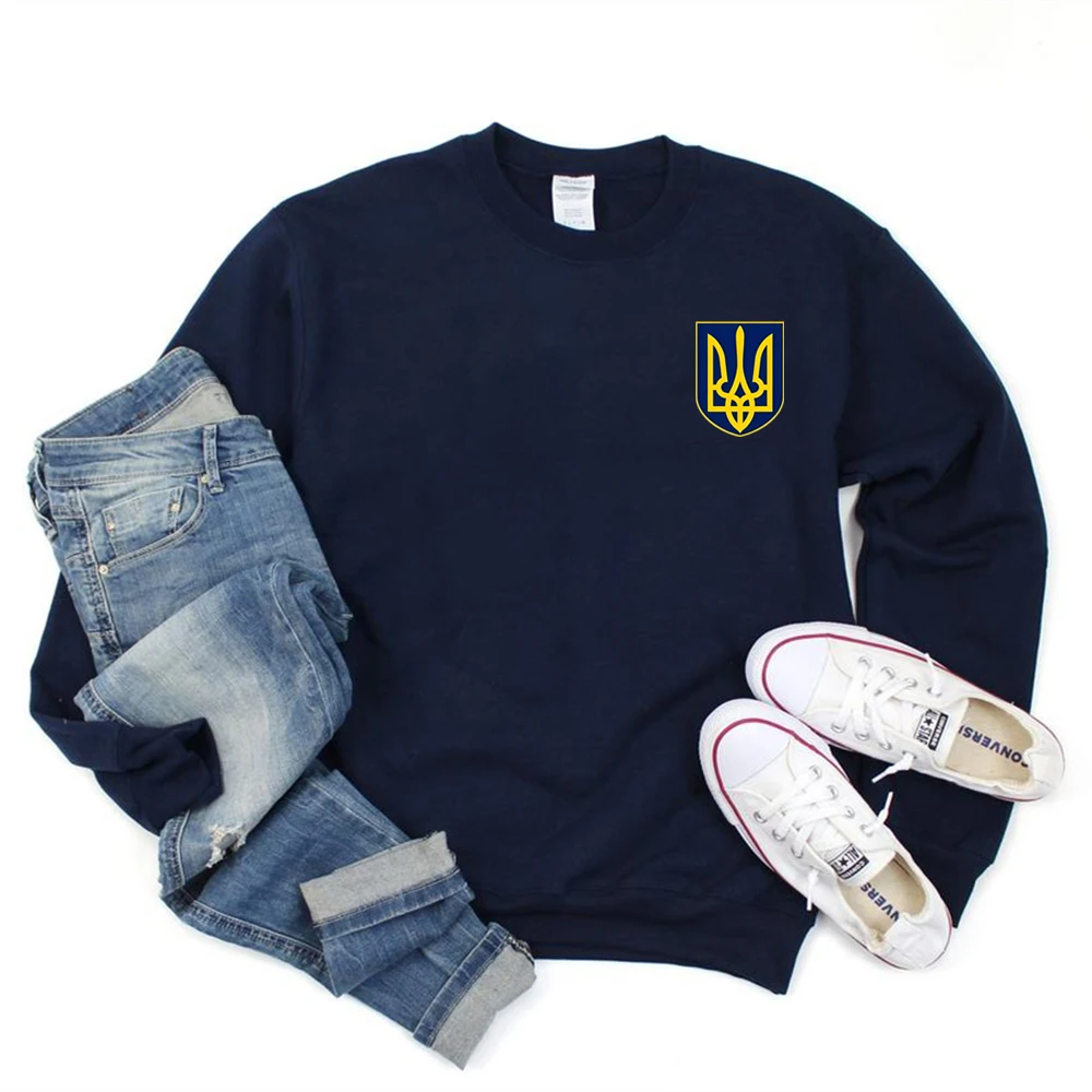 Ukraine Trident Sweatshirt Flag of Army Zelenskyy Ukraine Hoodie Unisex Ucrania Pullover Unisex Vintage Crewneck Sweatshirts