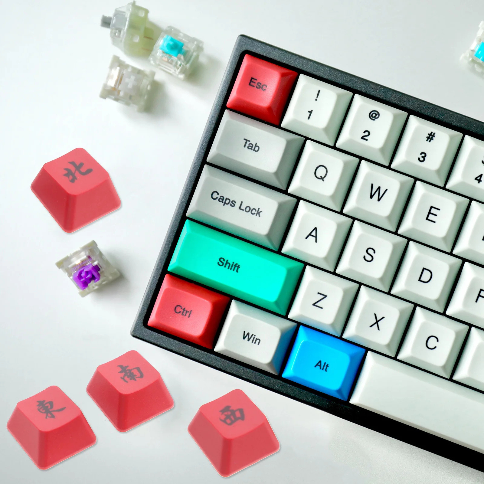 

1 комплект персонализированных механических колпачков для клавиш с гравировкой Pbt, прочный сменный набор колпачков для клавиш для компьютерной игровой клавиатуры