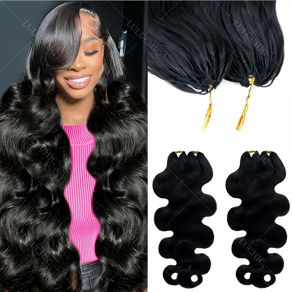 

Натуральные волосы Body Wave 12A для плетения крючком, предварительно разделенные, легкие, натурального цвета, для создания причесок Boho Twist.