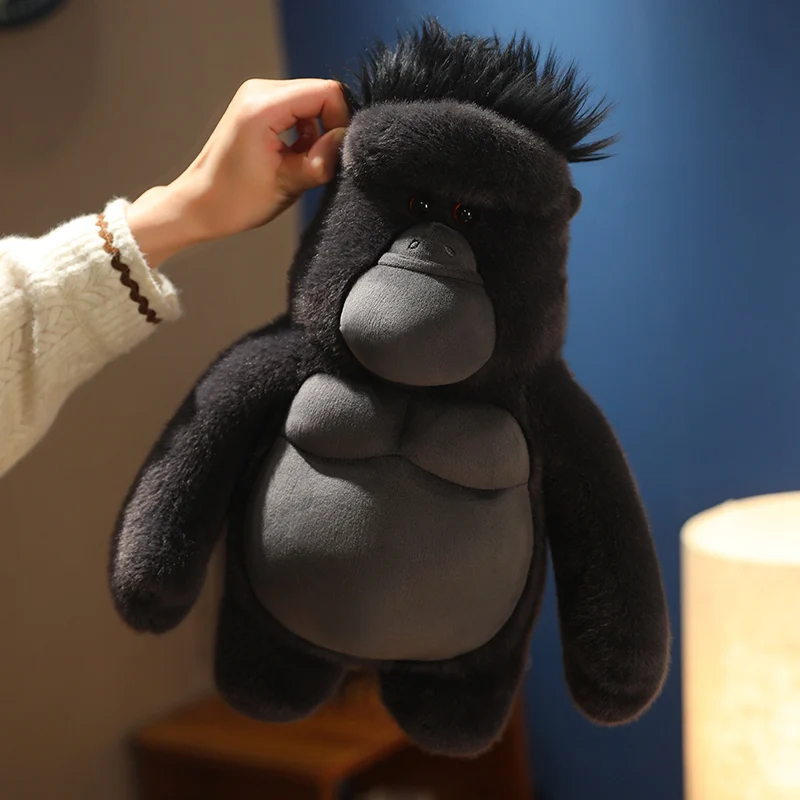 38/58CM  King Kong Gorilla Plush Toys Children Chimpanzee King Kong Baby Black Ugly Doll Christmas Birthday Gift For Children