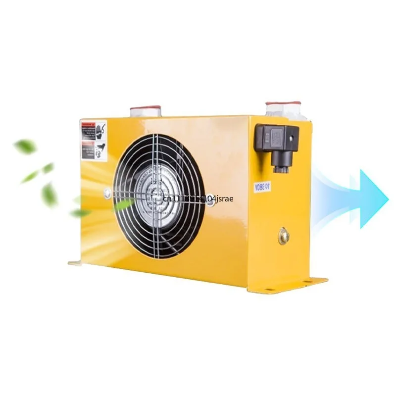 For AH0608T Hydraulic Air‑Cooled Oil Cooler, 60L/min Air Oil Radiator, 12V‑24V‑220V‑380V Industrial Hydraulic Fan Heat Exchanger