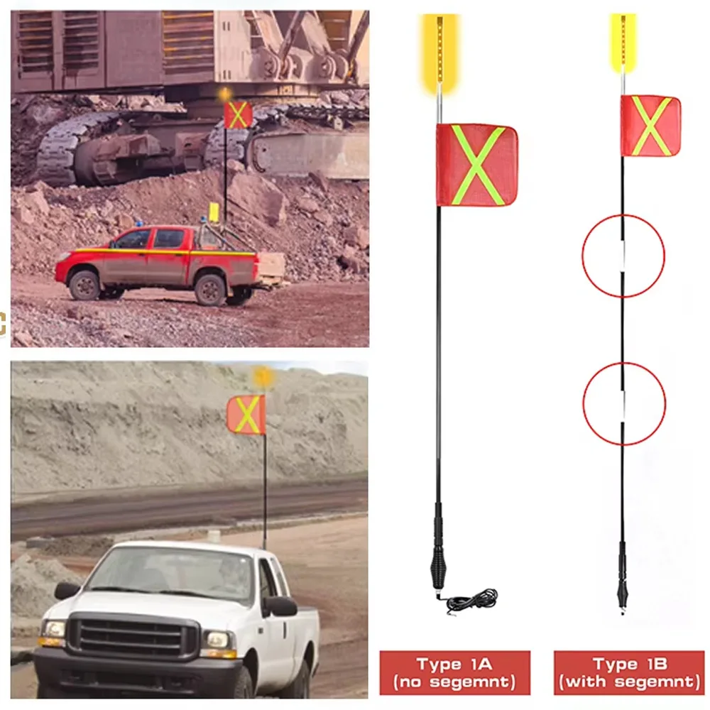Desert off-road warningMine warning flagpole with x-reflective flag