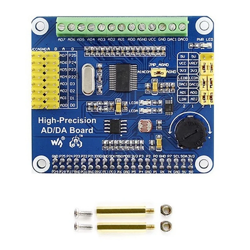 

Высокоточная плата AD/Da PCB для Raspberry Pi, цифровой модуль, совместимый с 4B/3B +/JETSON NANO Module