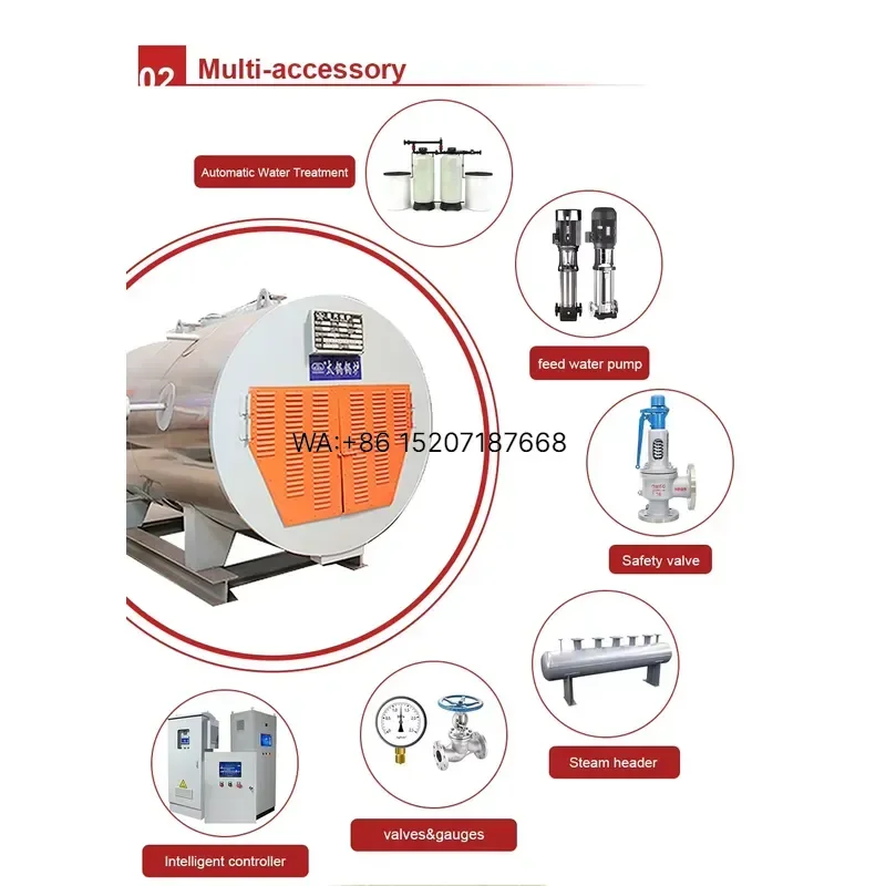 Wmwmnu for Low Pressure Natural Circulation Steam Boiler 100kw 200kw Industrial Automatic Energy Save