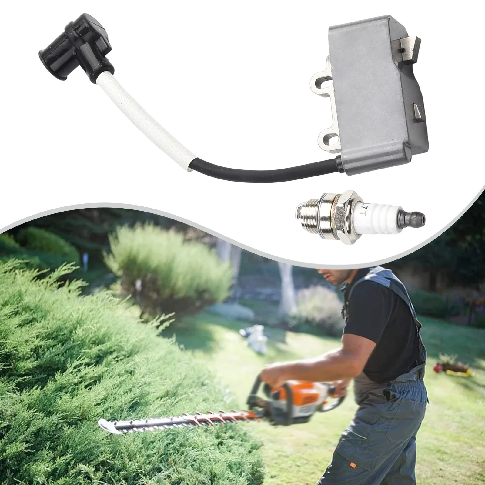 Koil Pengapian Paduan dan Kuningan Pengganti Koil Pengapian untuk Echo Hedge Trimmer SRM225 TC210 EB212 GT225 ES210 GT200 HC150