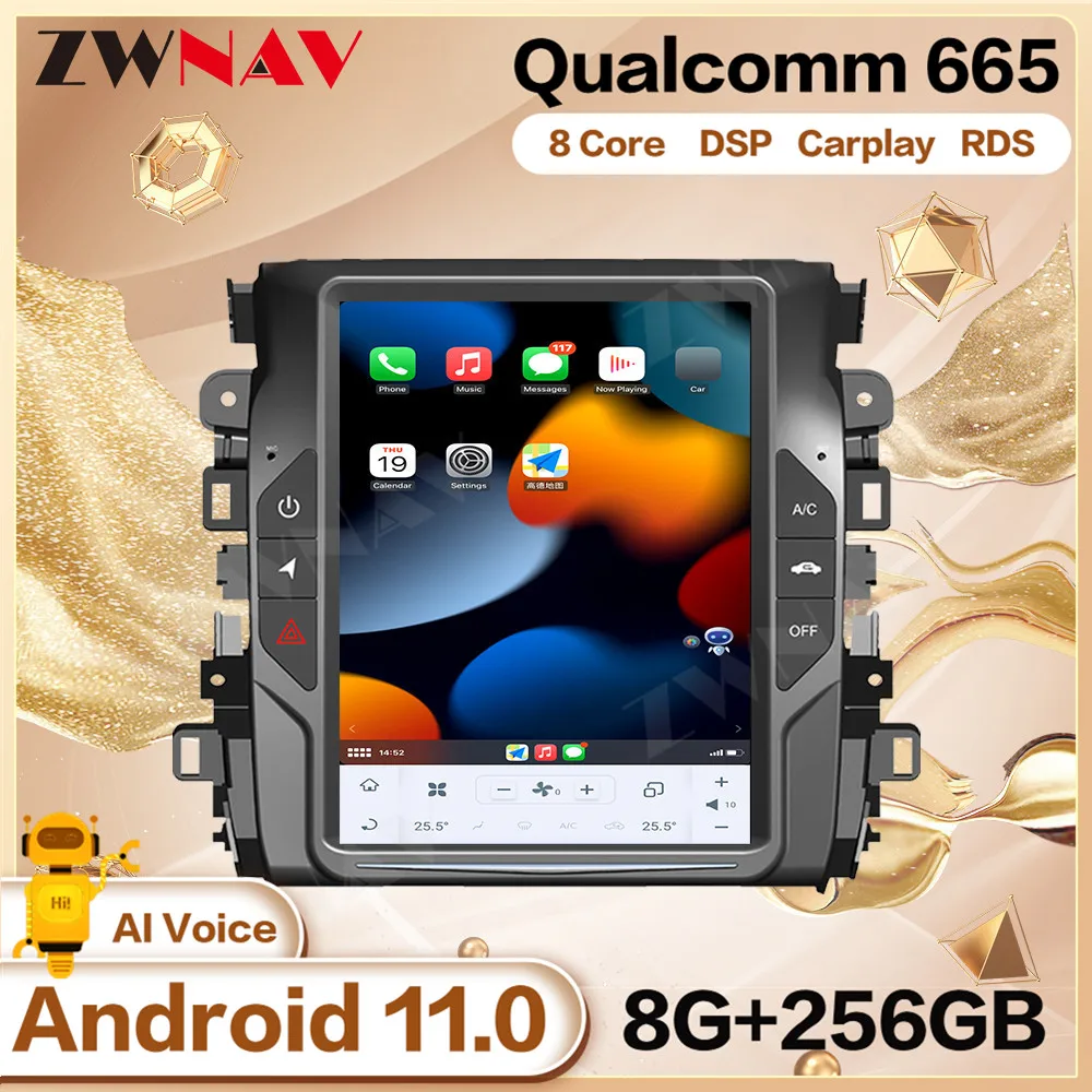 

For Honda Avancier 2017 2018 Car Radio Carplay Android Vertical Screen Automotive 2 Din Multimedia Auto GPS Audio Stereo DSP