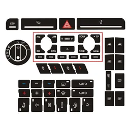 Car Radio Clima Headlight Button Repair Stickers Worn Knob Switch For Audi A4 B6 B7 Interior Accessories Car Styling