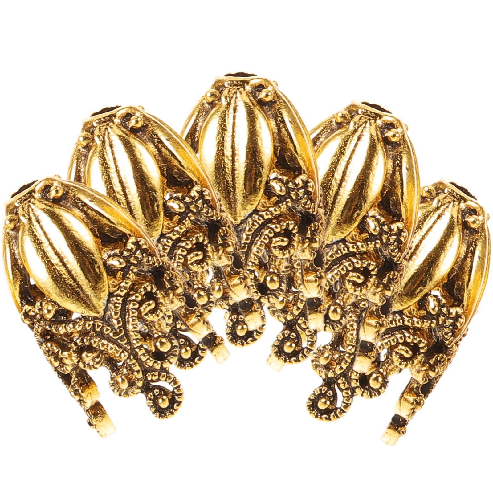 

5 Pcs Alloy Hat Tassel Jewelry Making Beads Caps Flower Metal Multifunctional for Lightweight
