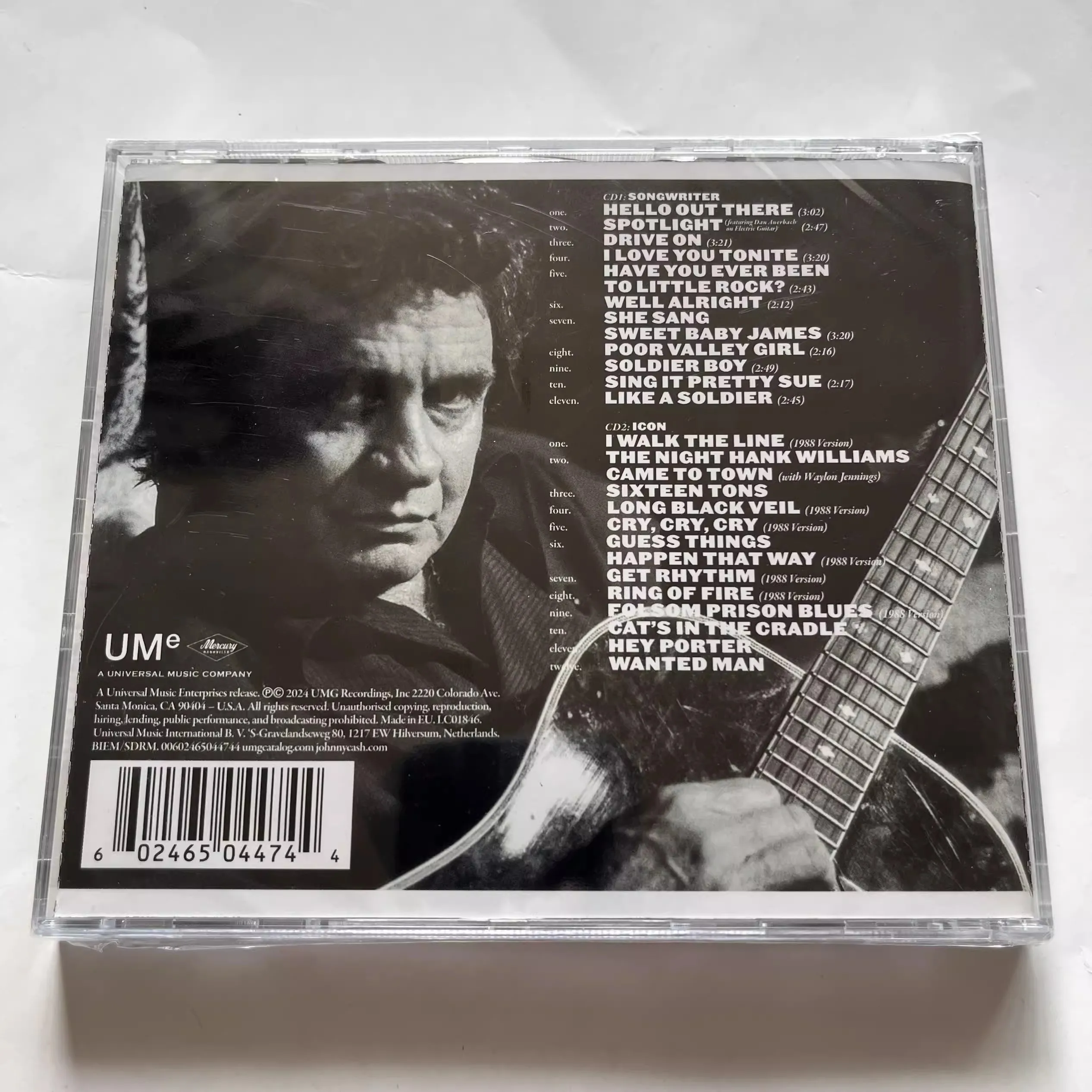 Pop Man In Black Johnny Cash Music CD Songwriter Album I Walk the Line 2pcs Music Record Cosplay Walkman Car Soundtracks Box