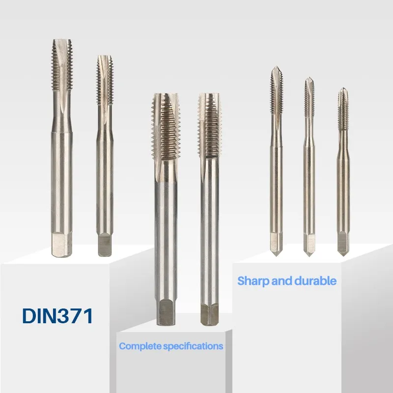 Thread Tap M3-M14 HSS Machine Plug Tap DIN371 Metric Screw Tap Drill Bit Straight Slot Threading Tools