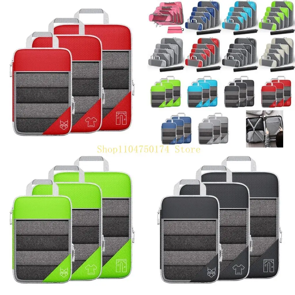 3Pcs/6Pcs Portable Lightweight Bags Multicoloured Visual Luggage Bag top sale