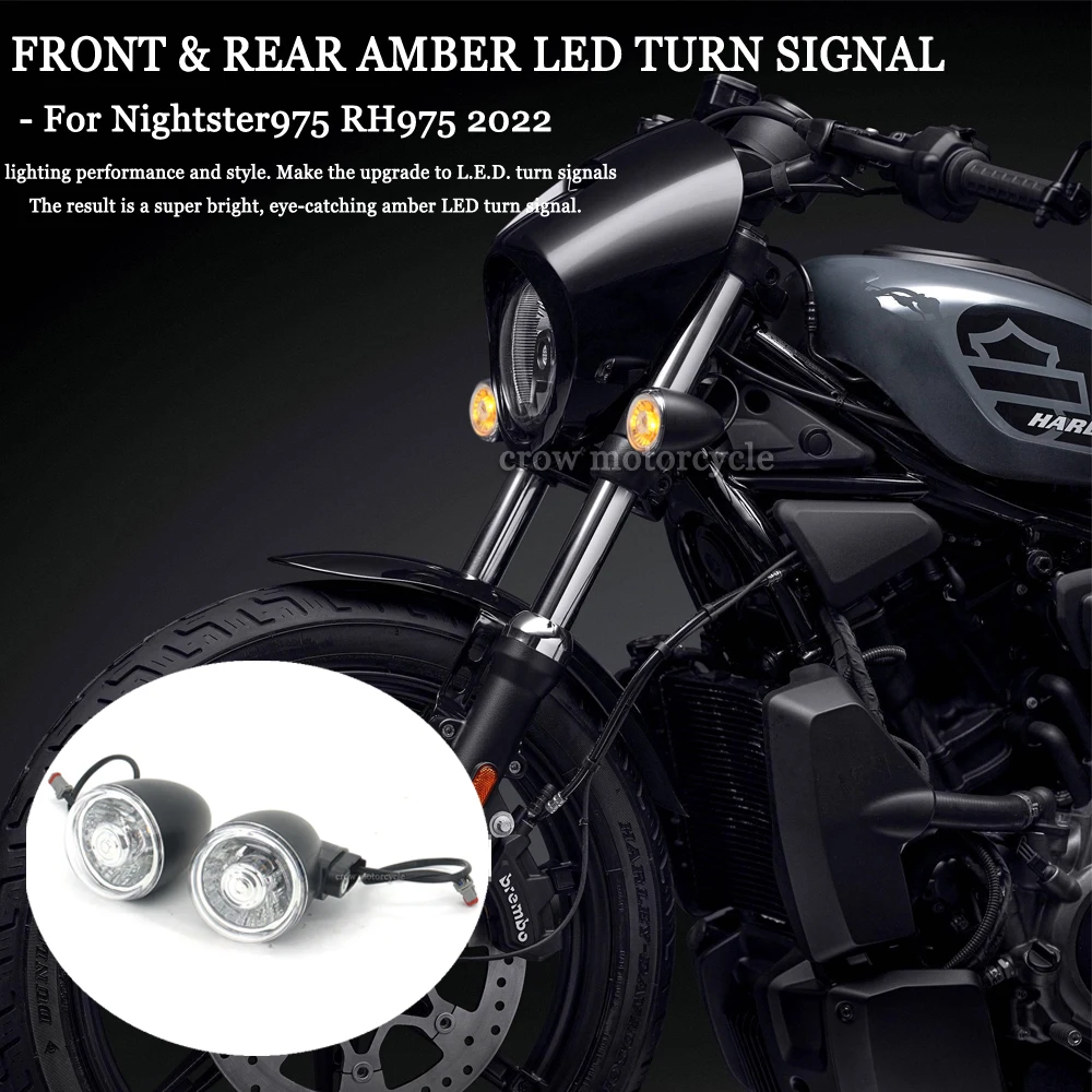 

Nightster 975 Motorcycle Front Rear Amber Light Turn Signals Indicators LED Bullet Lights For Harley Nightster 975 RH975 2022